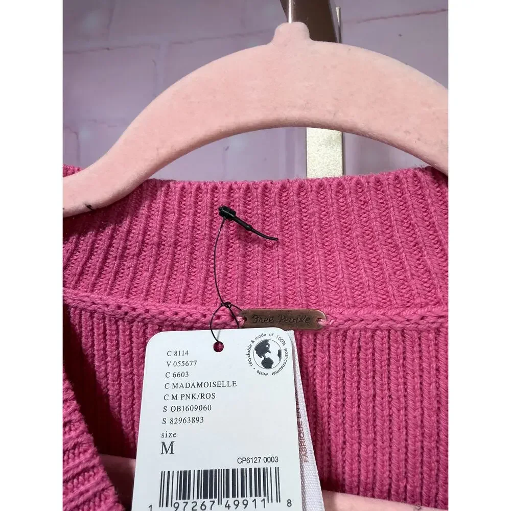 FREE PEOPLE Easy Street Crop Pullover Sweater M NWT